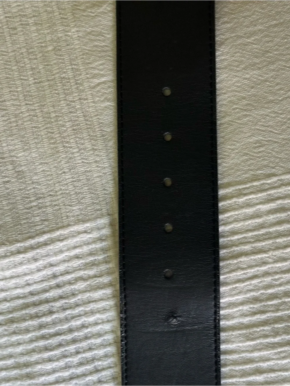 Black Leather Belt with Polished Silver Buckle